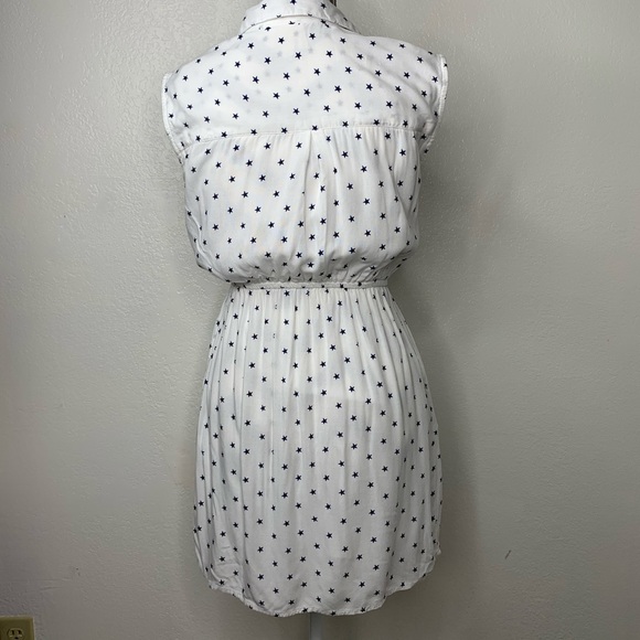 Japna White dress with navy blue patterned stars - Picture 2 of 5
